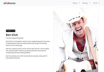 Screenshot of Ben Klick Profile on eiKelowna 