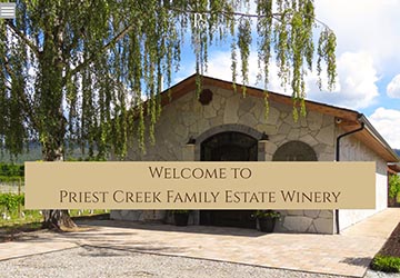Image of Priest Creek Winery website