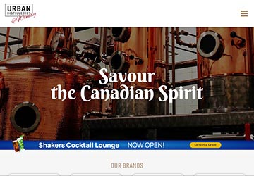 Image of Urban Distilleries website